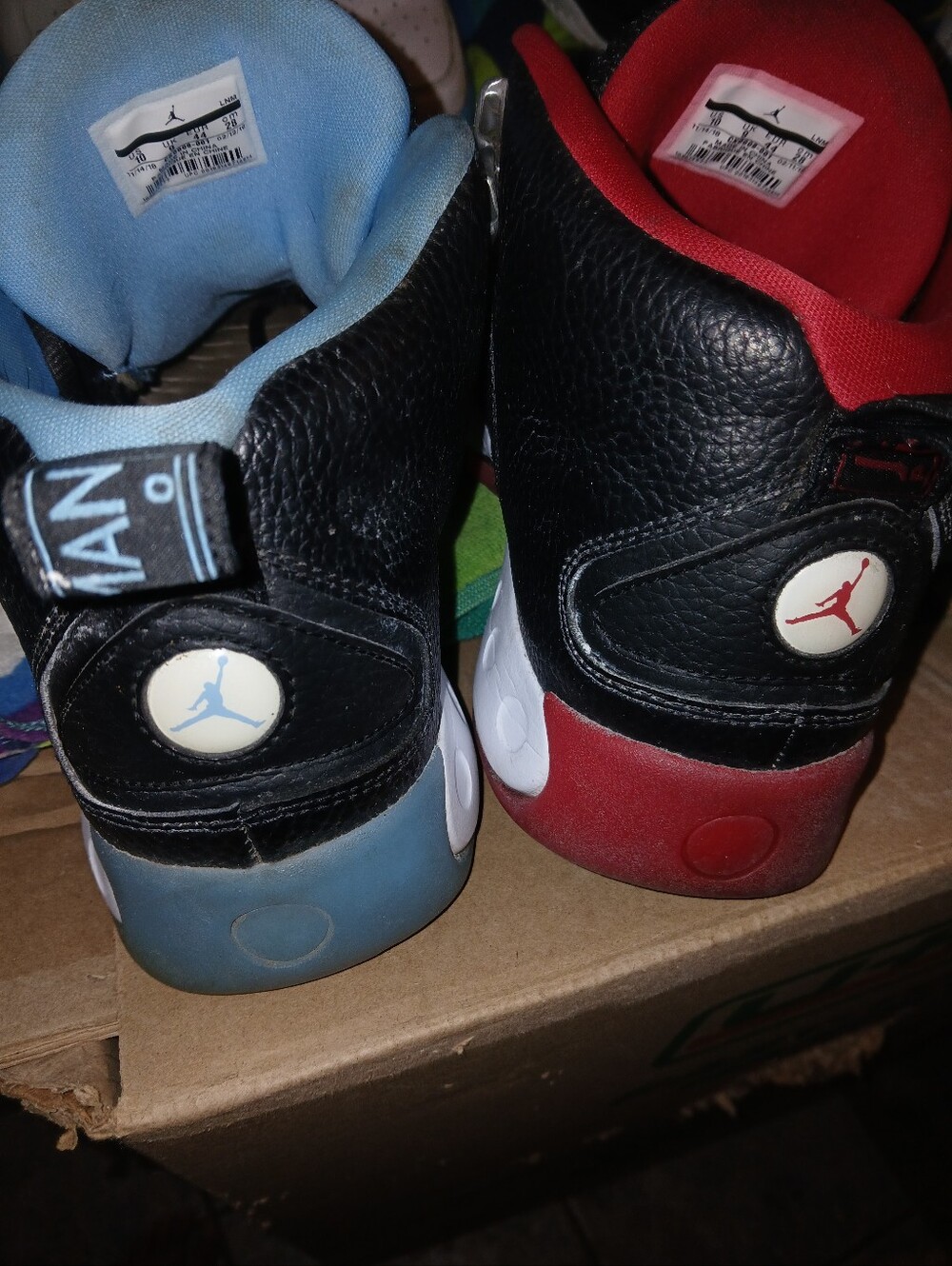 Jordan Jumpman Mens Basketball Sneakers - Black with Red & Light Blue Accents - Picture 3 of 7